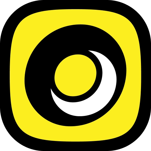 Moonwin circular logo icon in yellow and black